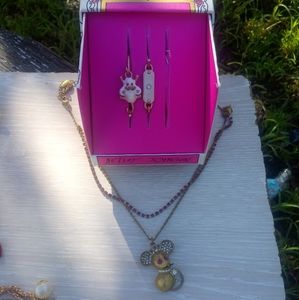 Betsey Johnson Mouse Necklace & Bracelet